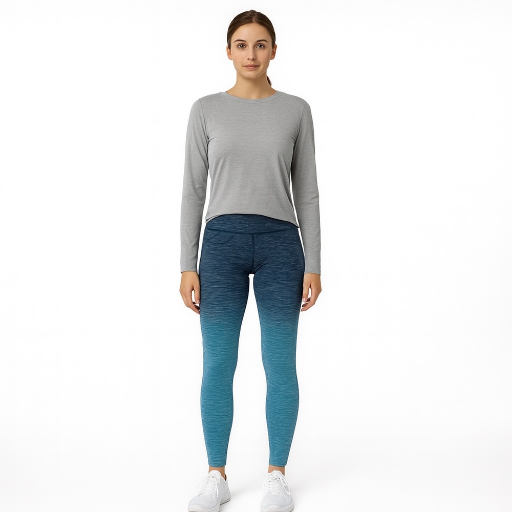 Itzon Leggings Ombre Blue/Torquoise Crop Medium